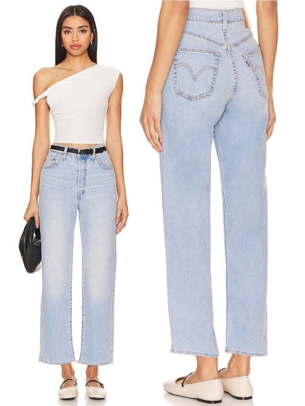 LEVI'S Ribcage Straight Ankle Jean Size 27 Cool Blue Popsicle